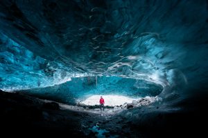 Glacier guide inside Crystal Ice cave